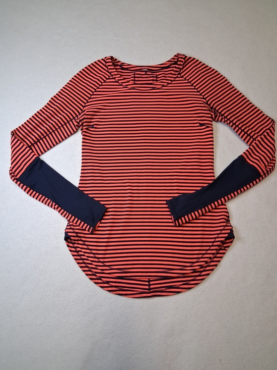 lululemon athletica Tops - lululemon athletica Orange and Black Striped Long Sleeve Crew